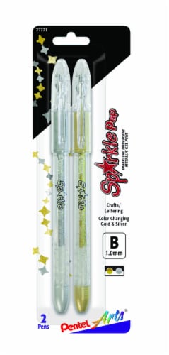 Pentel Arts Sparkle Pop Sparkling Metallic Gel Pens - Gold/Silver Perspective: front
