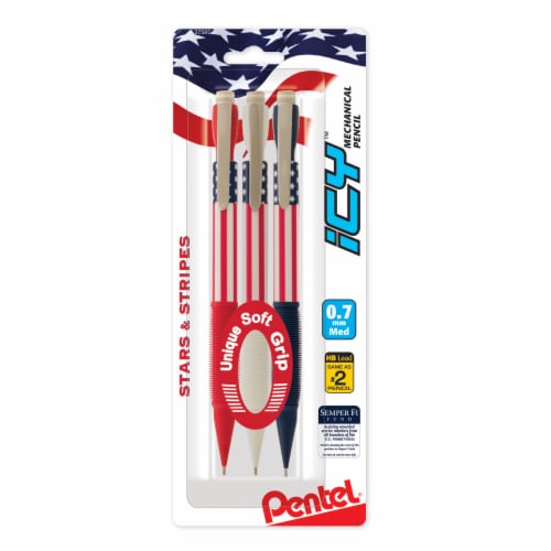 Pentel® Icy™ Stars and Stripes Mechanical Pencils Perspective: front