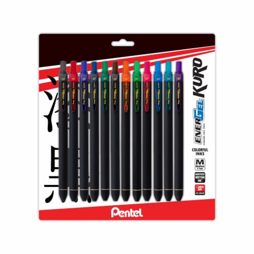 Pentel EnerGel® Kuro Liquid Assorted Gel Pens Perspective: front