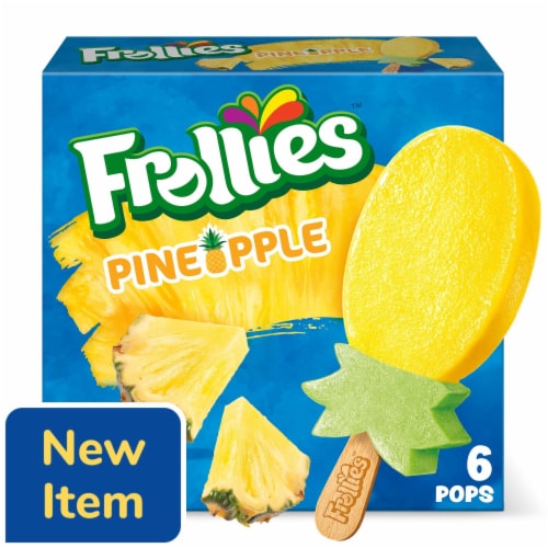Frollies Pineappple Fruity Ice Pops, 6 Count Perspective: front