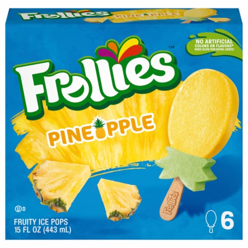 Frollies Pineapple Fruity Ice Pops, 6 Count Perspective: front