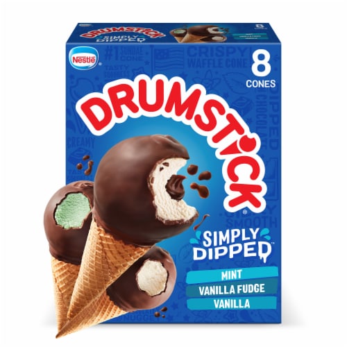 Drumstick Simply Dipped Cones Variety Pack - Vanilla, Mint, Vanilla Fudge Perspective: front