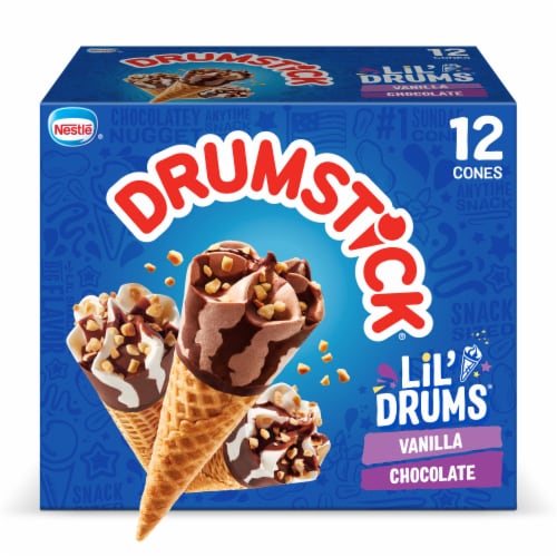 Drumstick Lil’ Drums Vanilla/Chocolate Frozen Dairy Dessert Cones