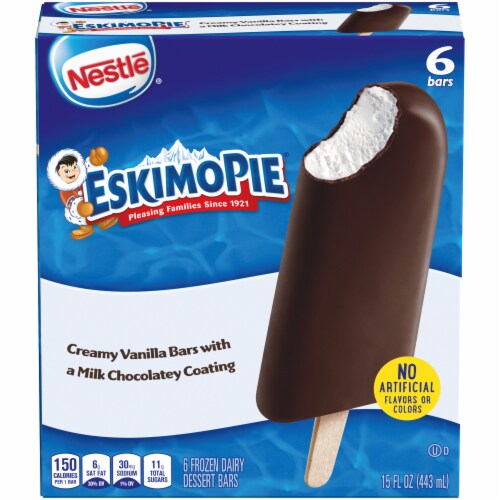 Nestle Eskimo Pie Milk Chocolate Frozen Dairy Dessert Bars, 6 ct Fred