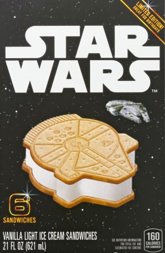 Nestle Star Wars Millennium Falcon Vanilla Ice Cream Sandwiches Perspective: front