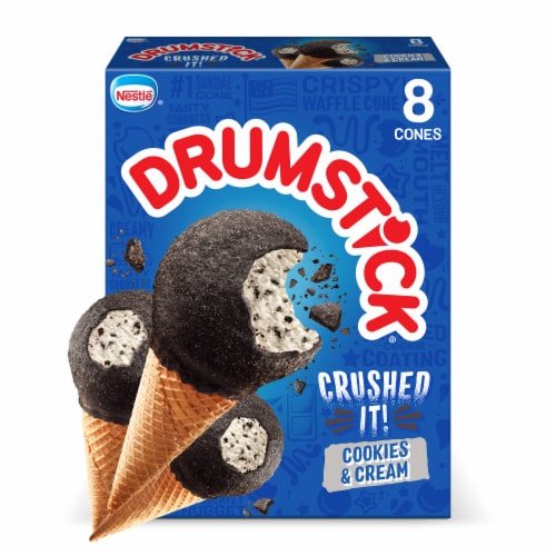 Nestle® Drumstick® Crushed It! Cookies & Cream Ice Cream Cones, 8 ct / 4.6 oz Mariano’s
