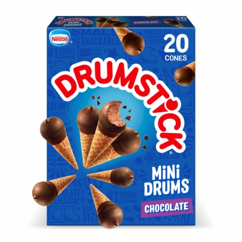 Drumstick Mini Drums Chocolate Dessert Cones Perspective: front