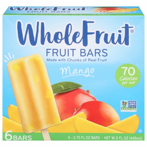 Whole Fruit Mango Fruit Bars 6 - 2.75 fl oz Bars Perspective: front