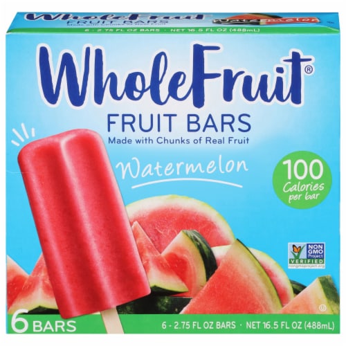 Whole Fruit Watermelon Fruit Bars 6 - 2.75 fl oz Bars Perspective: front