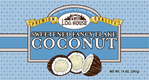 Log House Sweetened Fancy Coconut Flakes Perspective: front