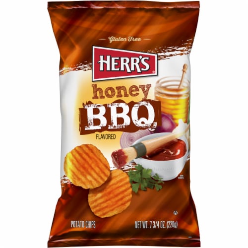 Herr's® Honey BBQ Potato Chips Perspective: front