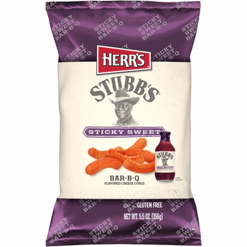 Herr's® Stubb's® Sticky Sweet Bar-B-Q Flavored Cheese Curls Perspective: front
