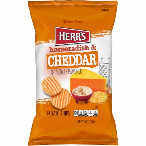 Herr's Horseradish & Cheddar Potato Chips Perspective: front