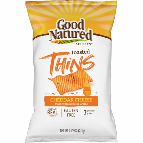 Good Natured Selects™ Cheddar Cheese Toasted Thins Chips Perspective: front