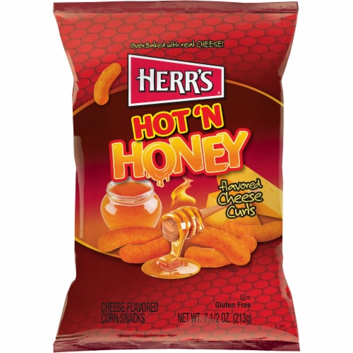 Herr's® Hot 'N Honey Flavored Cheese Curls Perspective: front