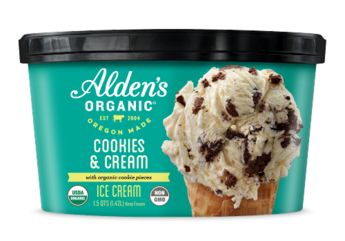Alden's Organic Cookies & Cream Ice Cream Perspective: front