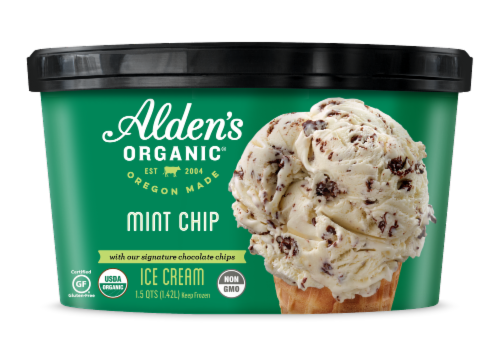 Alden's Organic® Mint Chip Ice Cream Perspective: front