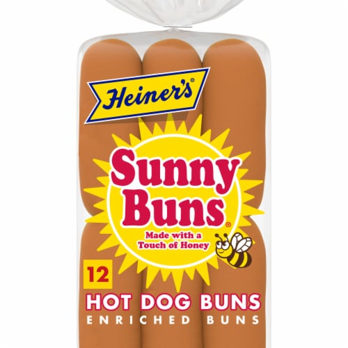 Heiner's Sunny Buns Honey Enriched Hot Dog Buns Perspective: front