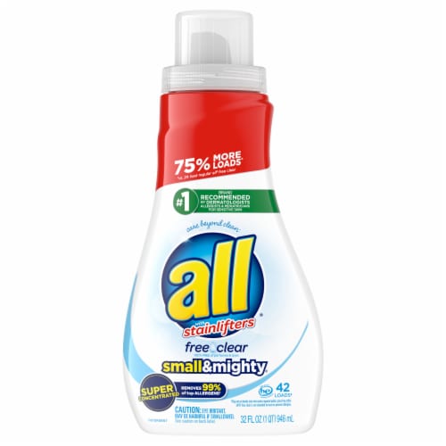 All Detergent, with Stainlifters, Free Clear - 88 fl oz