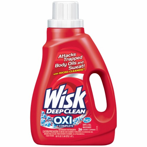 Wisk Deep Clean plus Oxi Complete Liquid Laundry Detergent Perspective: front