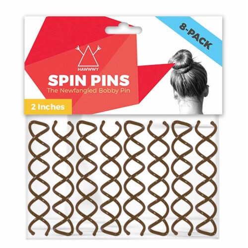 HAWWWY Light Brown 8 Pack Spiral Bobby Pins, Spin Pins, Bun Maker, 8 Count  (Pack of 1) - Foods Co.