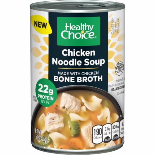 Healthy Choice® Chicken Noodle Bone Broth Soup Perspective: front