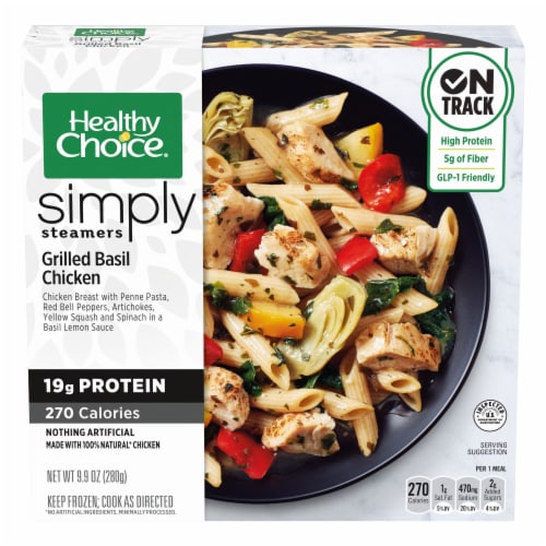 Healthy Choice Simply Steamers Grilled Basil Chicken Frozen Meal Perspective: front