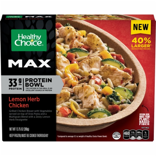 Healthy Choice Max Protein Bowl Lemon Herb Chicken Frozen Meal Perspective: front