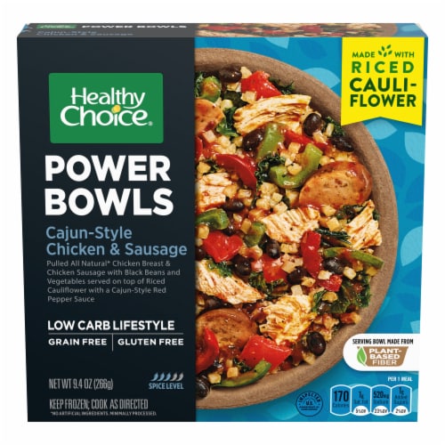 Healthy Choice Power Bowls Cajun-Style Chicken & Sausage Frozen Meal Perspective: front