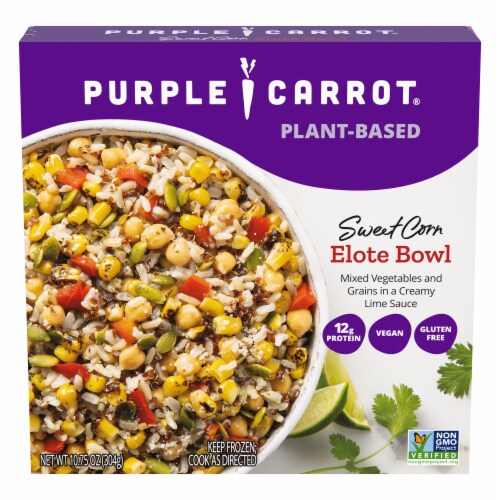 Purple Carrot Sweet Corn Elote Bowl Frozen Meal Perspective: front