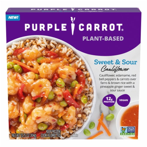 Purple Carrot® Sweet & Sour Cauliflower Plant Based Meal Perspective: front