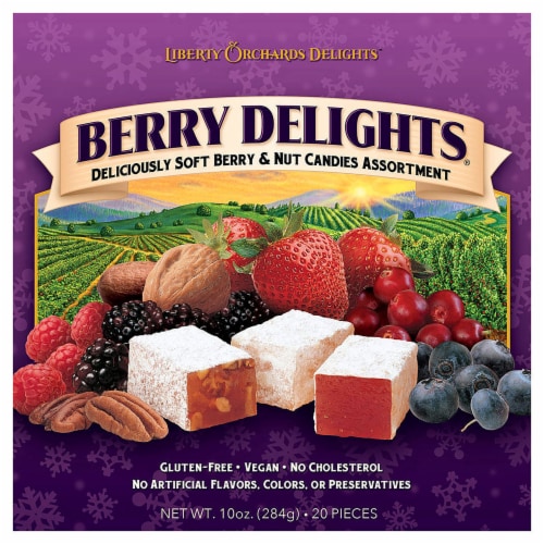 Liberty Orchards Holiday Berry Delights Candy Perspective: front