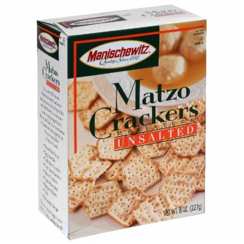 Manischewitz Mini Unsalted Matzo Crackers Perspective: front