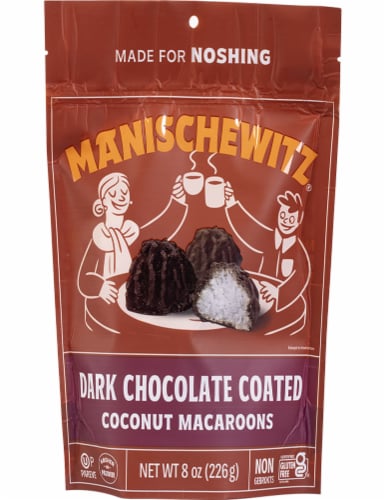 Manischewitz® Dark Chocolate Coated Coconut Macaroons Perspective: front