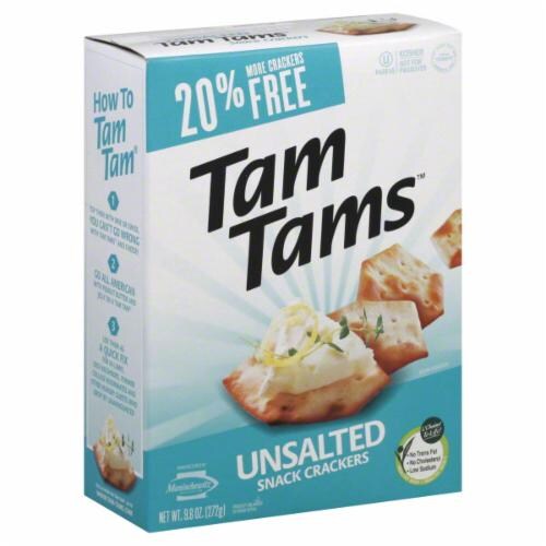 Manischewitz Tam Tams Unsalted Snack Crackers Perspective: front