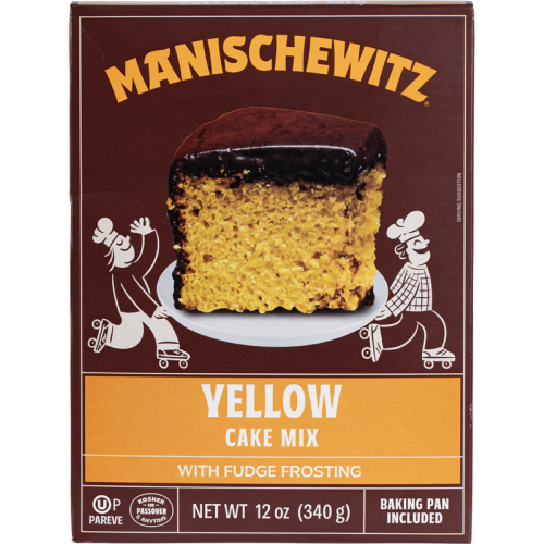 Manischewitz® Yellow Cake Mix with Fudge Frosting Perspective: front