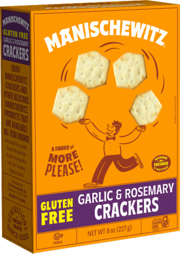 Manischewitz® Gluten Free Garlic And Rosemary Crackers Perspective: front