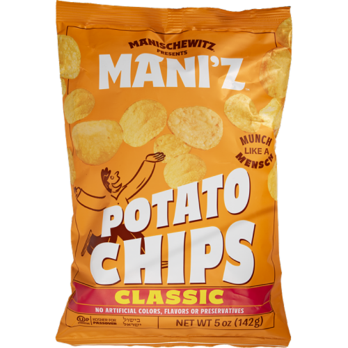 Manischewitz® Salted Thin Potato Chips Perspective: front