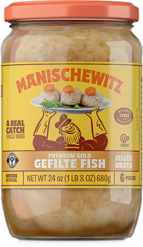 Manischewitz® Premium Gold Gefilte Fish with Carrots Perspective: front