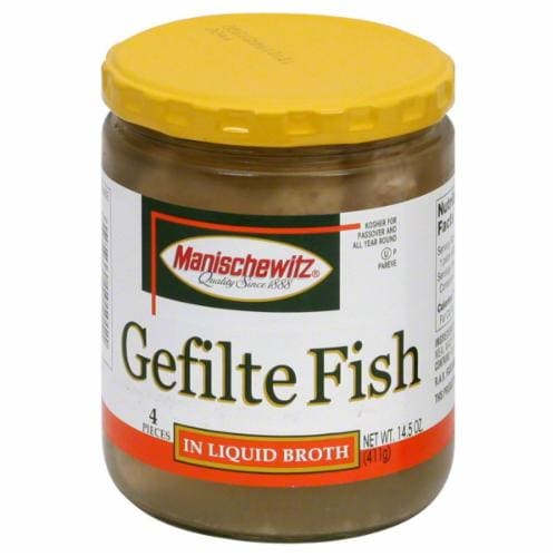 Manischewitz Gefilte Fish in Liquid Broth Perspective: front
