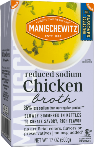 Manischewitz® Reduced Sodium Chicken Broth Perspective: front