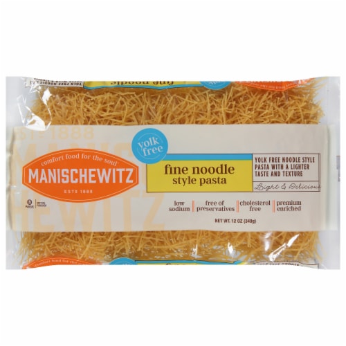 Manischewitz Yolk Free Fine Noodles Perspective: front