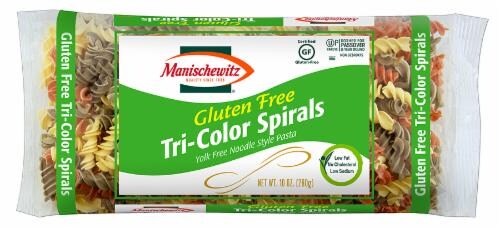 Manischewitz Gluten Free Tri-Color Spiral Noodles Perspective: front