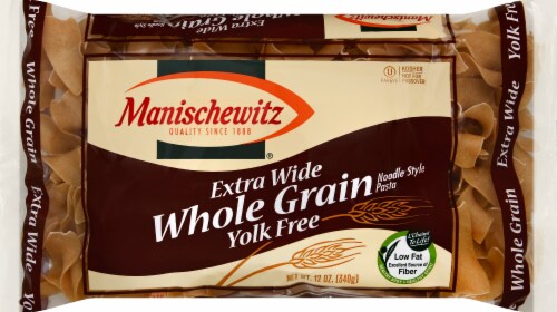 Manischewitz Extra Wide Whole Grain Noodle Style Pasta Perspective: front