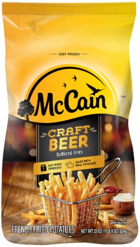 McCain Craft Beer Battered Fries, Frozen Potatoes Perspective: front