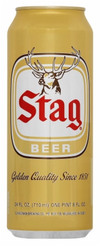 Stag Lager Beer Can Perspective: front