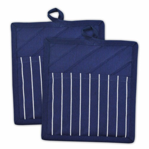 DII Nautical Blue Stripe Chef Potholder (Set of 2) Perspective: front