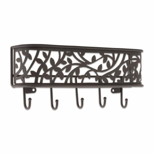 Design Imports Z01651 Wall Mount Mail & Key Organizer, Bronze Perspective: front