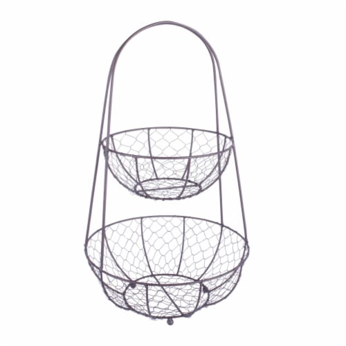 Design Imports Assorted Antique White Chicken Wire Blush Liner Basket-Set of 5 Perspective: front
