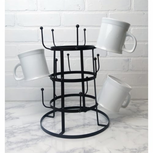 Design Imports Z02162 Black Vintage Mug Stand Perspective: front